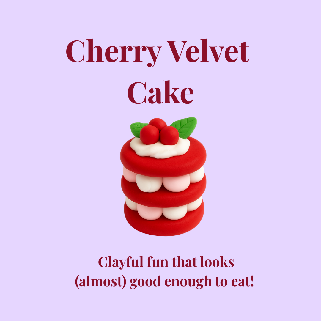 Cherry Velvet Cake DIY Soft Air-Dry Clay Kit
