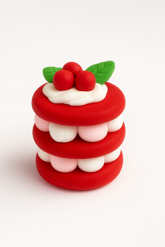 Cherry Velvet Cake DIY Soft Air-Dry Clay Kit