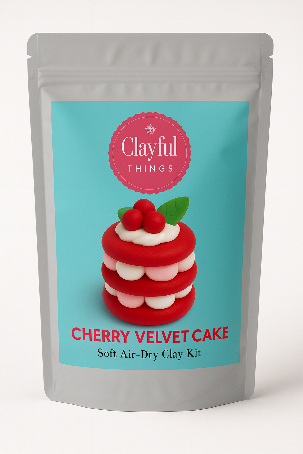 Cherry Velvet Cake DIY Soft Air-Dry Clay Kit