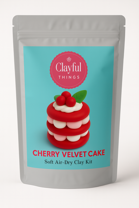 Cherry Velvet Cake DIY Soft Air-Dry Clay Kit