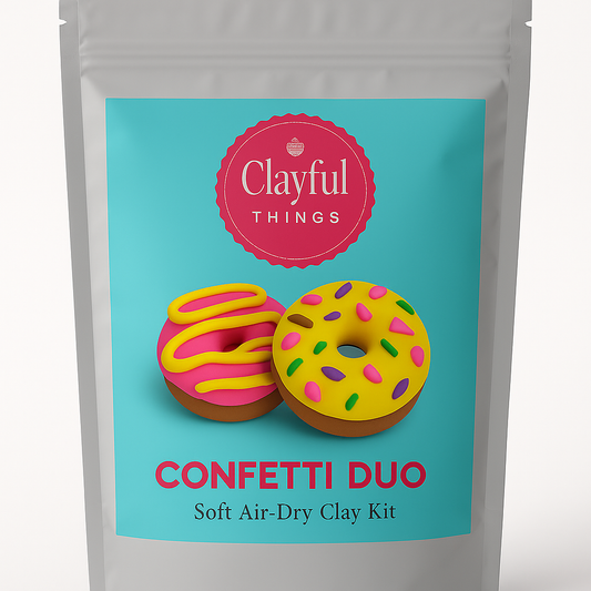 🍩 Confetti Donuts DIY Soft Air-Dry Clay Kit